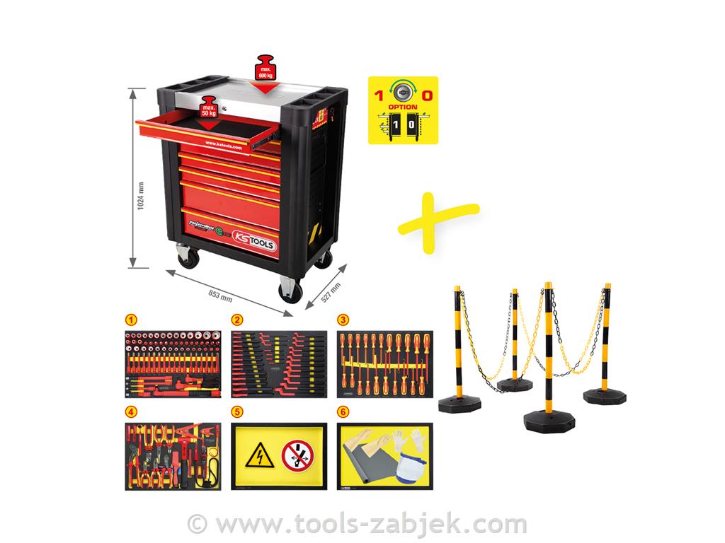 PERFORMANCEplus delavniški voziček za električna vozila KS TOOLS