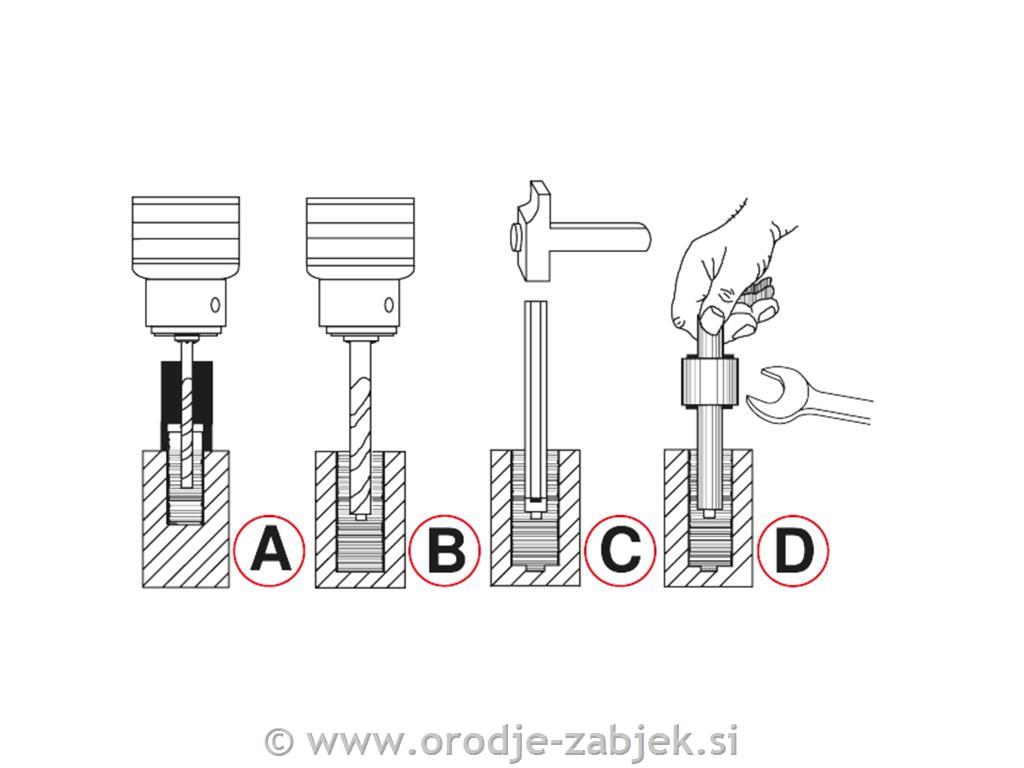 set za odstranjevanje poškodovanih vijak KS TOOLS