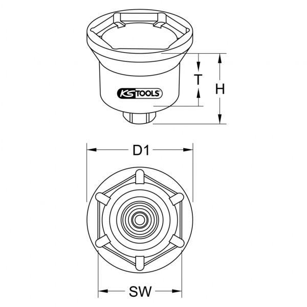 Ključ za matice osi za Iveco SW 98 mm KS TOOLS