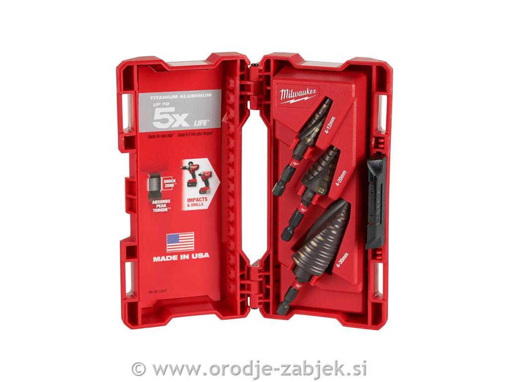 3-delni set stopničastih svedrov 1/4" MILWAUKEE