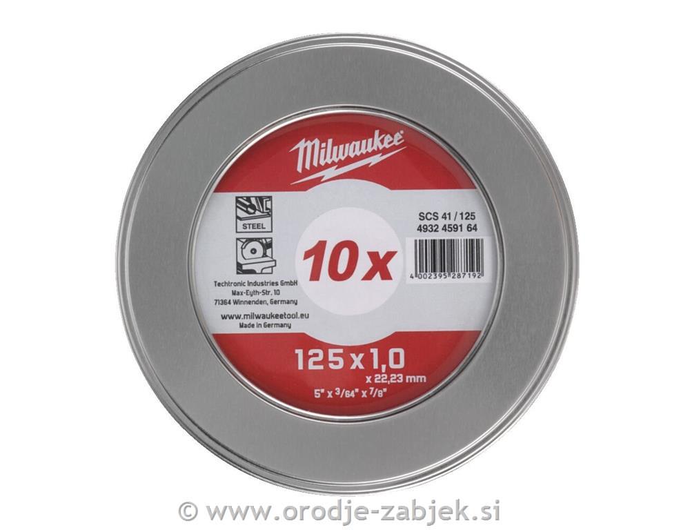 Rezalke Pro+ 125x1.0mm 10 kos MILWAUKEE