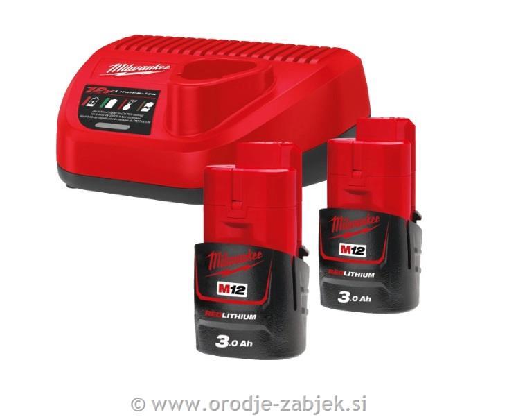 Set 2x akumulator in polnilnik M12NRG-302 MILWAUKEE