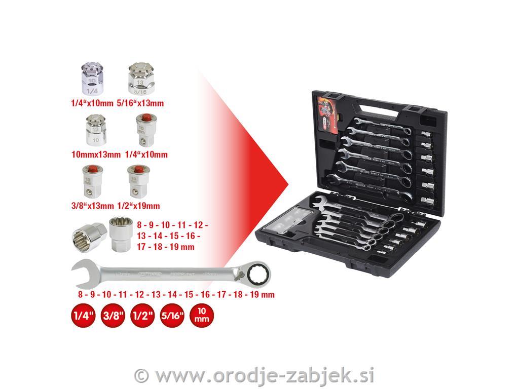 30-delni set vilično obročnih ključev 8-19mm KS TOOLS