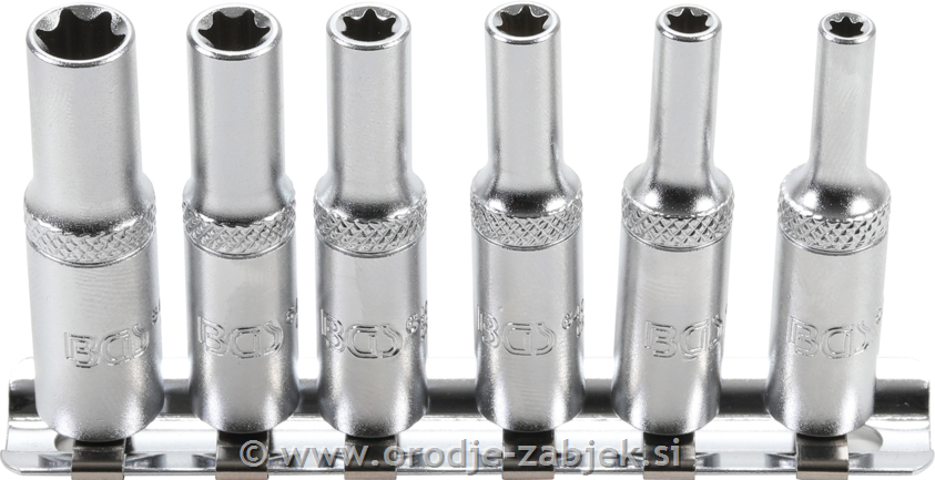 6-delni set nasadnih ključev 1/4", E4 - E10 BGS TECHNIC