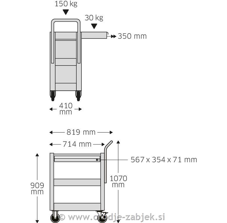 Servisni vozček s predalom STAHLWILLE